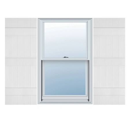 Ekena Millwork Lifetime Vinyl, 5 Board Joined (3 Batten), Board-n-Batten Shutters, w/Shutter-Loks, LJ5C17X07000WH LJ5C17X07000WH